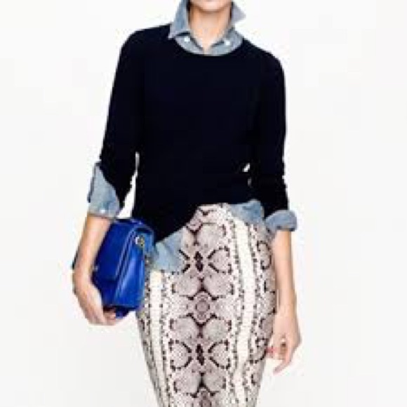 J. Crew Dresses & Skirts - J.Crew No. 2 Pencil Skirt - Snakeskin Print